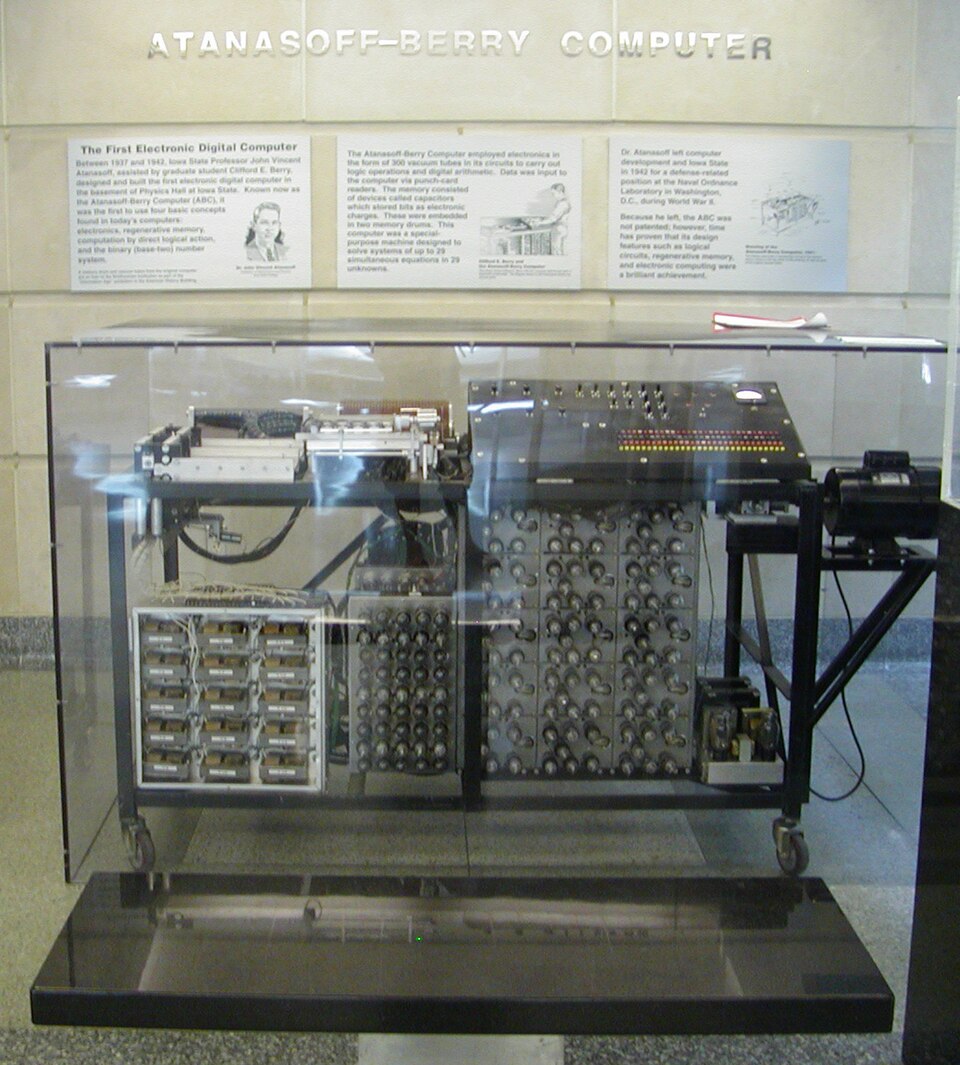 The Atanasoff–Berry Computer. Calculation that follows a stored rule rather than a hand.