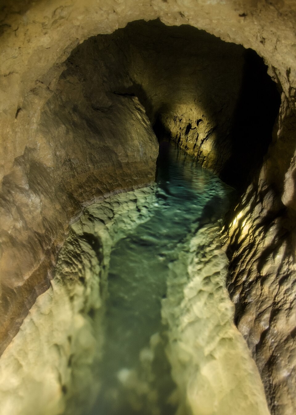 Inside a qanat at Gonabad, Iran — a water tunnel no single household could have dug.