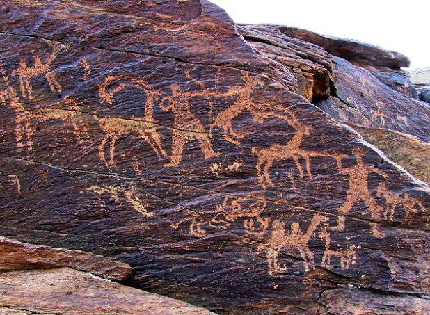 Petroglyphs at Golpayegan, Iran. Marks that outlast the people who cut them.