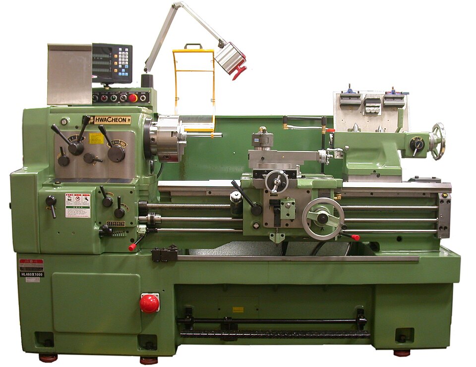 A centre lathe. Machines that make machine parts are the hinge of the whole ladder.