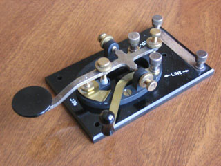 A telegraph key. The first time a message travelled faster than a person.