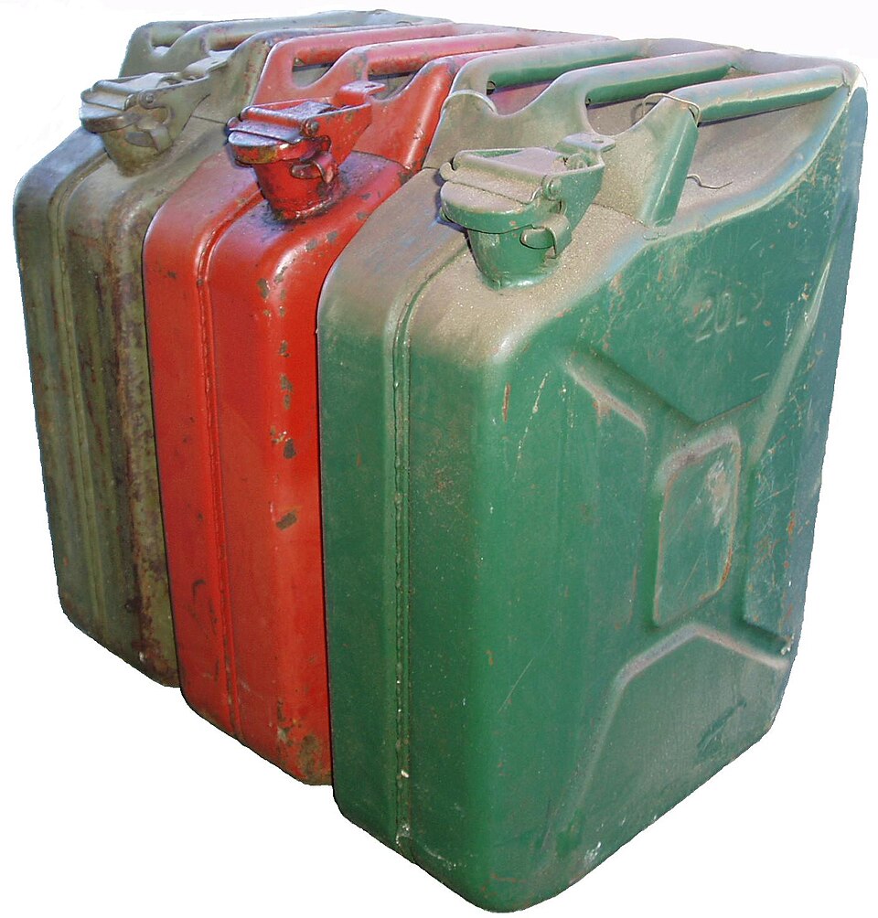A narrow-necked carrier. A vessel you cannot get a hand into cannot be contaminated by a hand.
