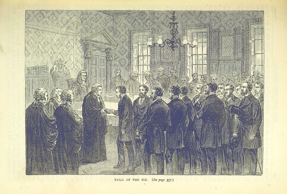The Trial of the Pyx, as engraved for Old and New London (1887).