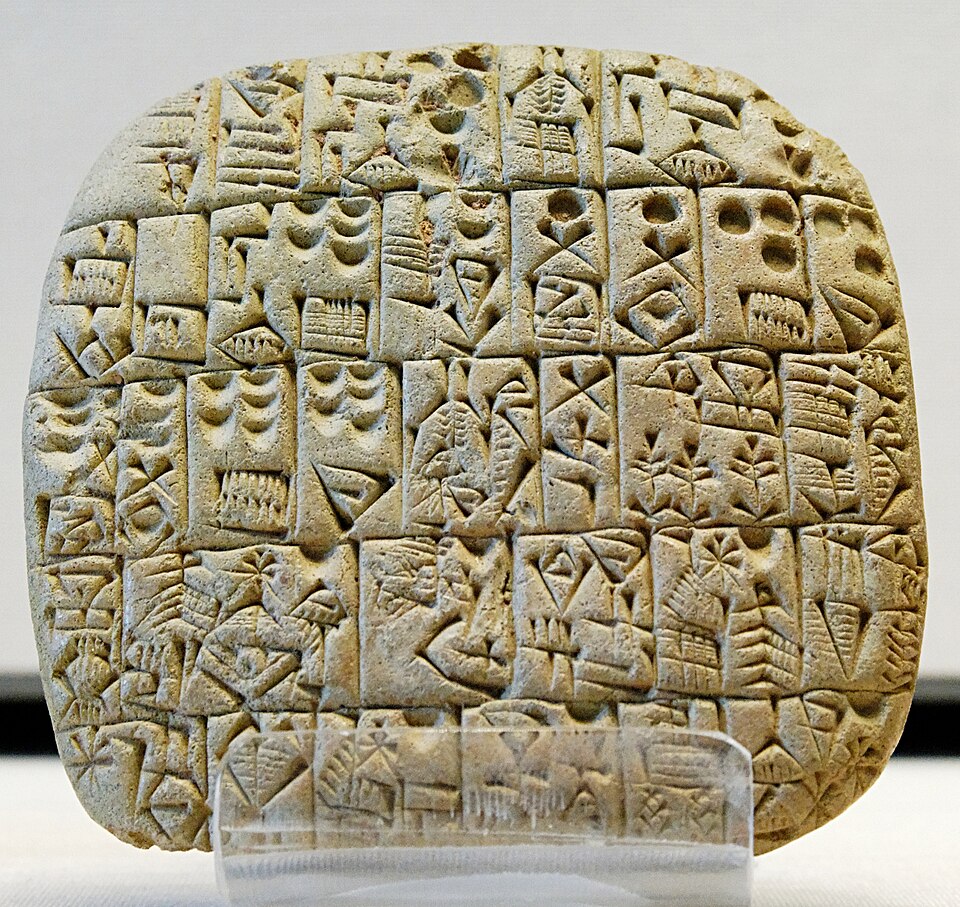 A Sumerian contract for the sale of a field and a house, Shuruppak, about 2600 BC. Price, parties and witnesses written into clay: the enforceable promise is older than coinage.